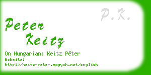 peter keitz business card